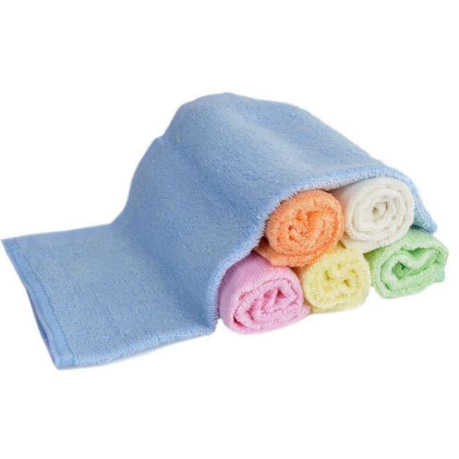 bamboo baby hooded towel set blue